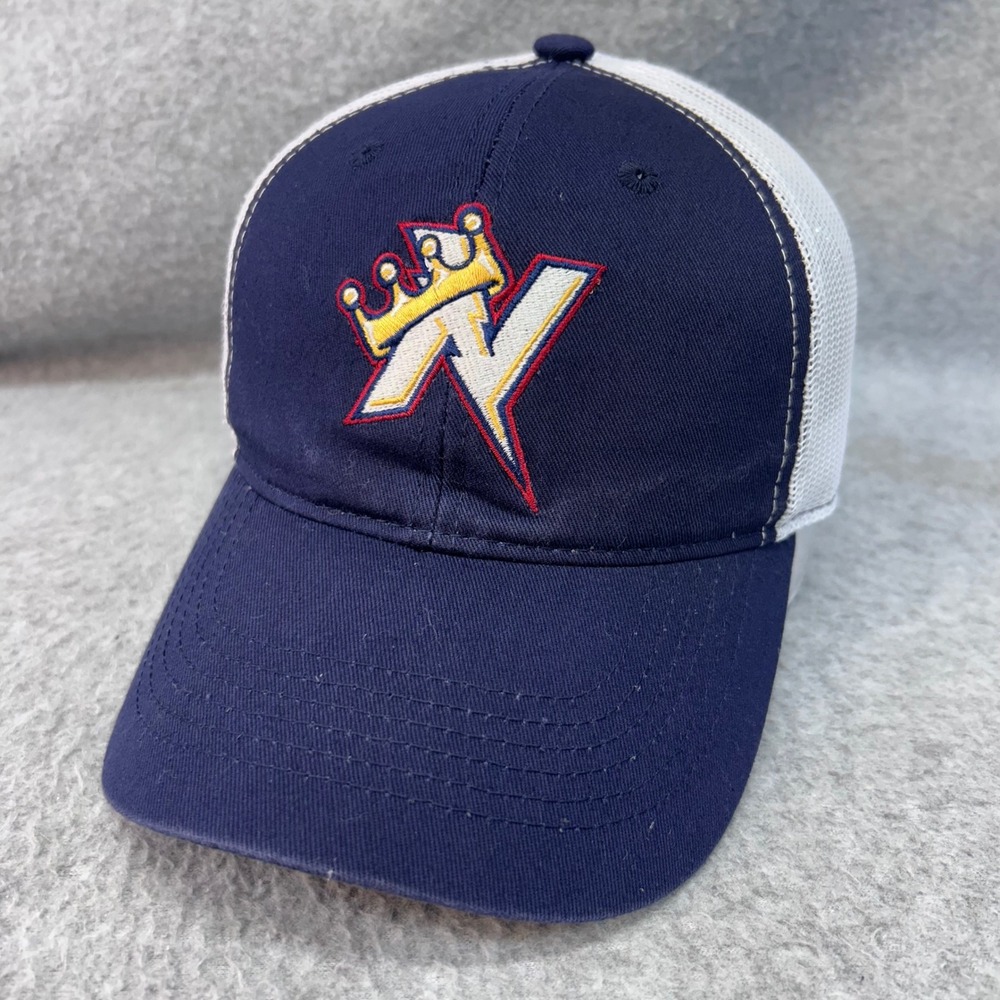 NW Arkansas Naturals Mens Navy White Unbranded Trucker Hat Snapback OSFM